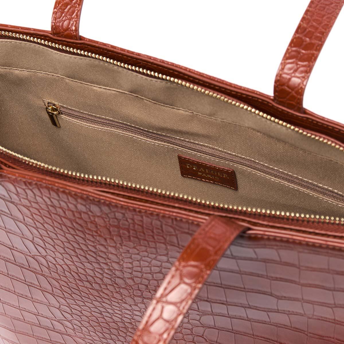 Bolso shopper Croco Coñac 3
