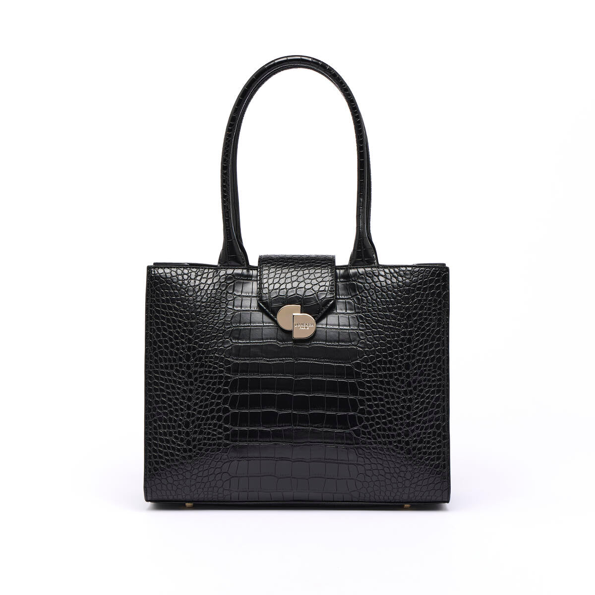 Bolso shopper Croco Camille Negro 1