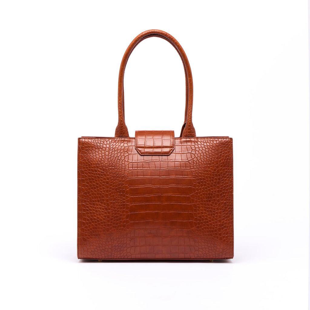Bolso shopper Croco Camille Coñac 3