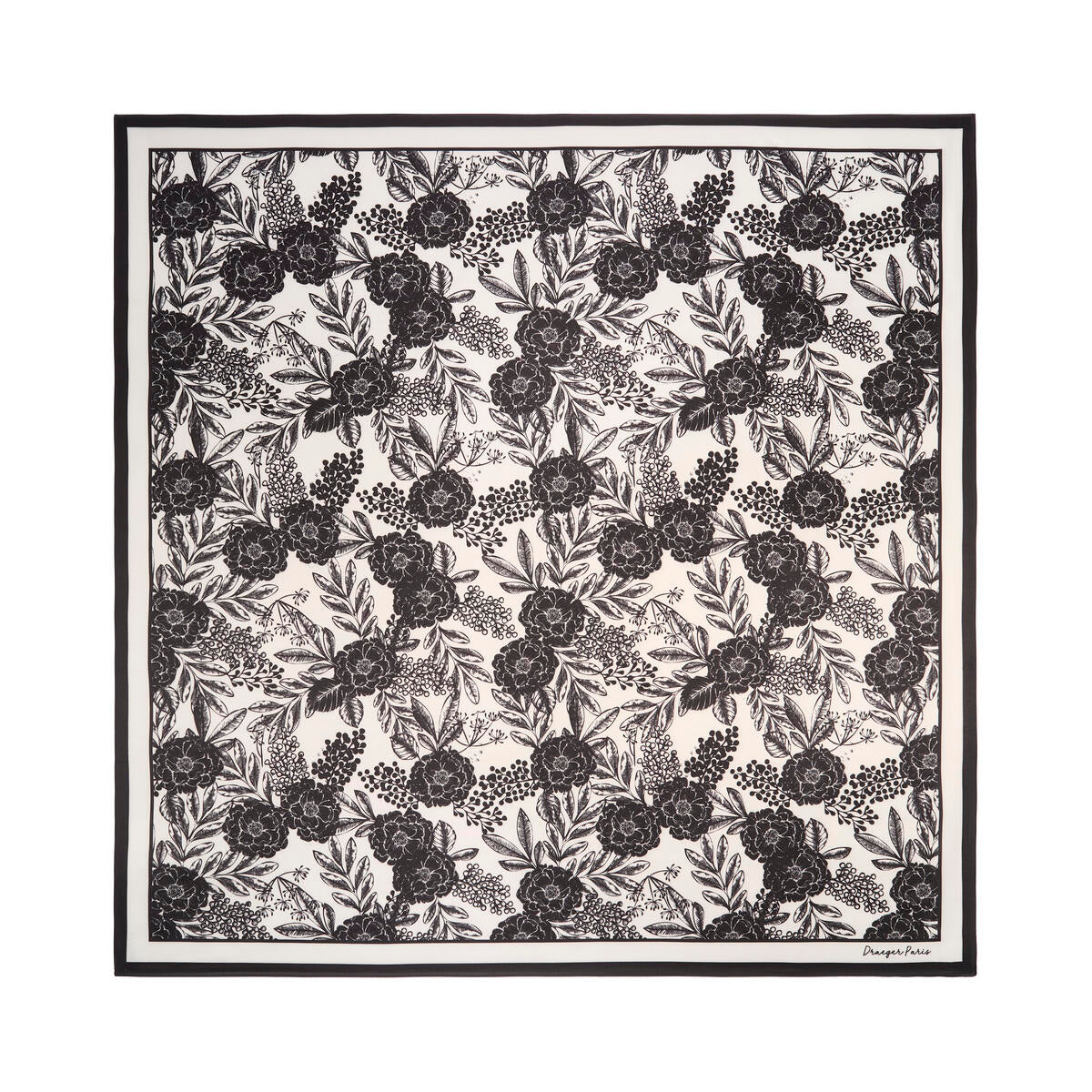 Gran Cuadrado Chic Flores negro 1