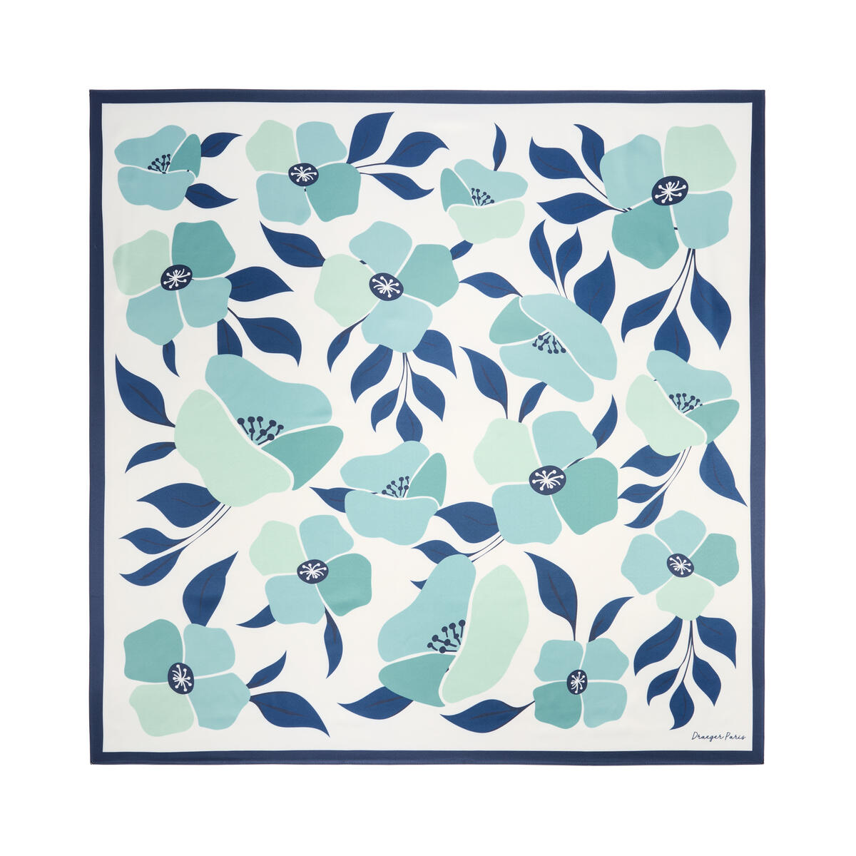 Gran Cuadrado Chic Flores azul 1