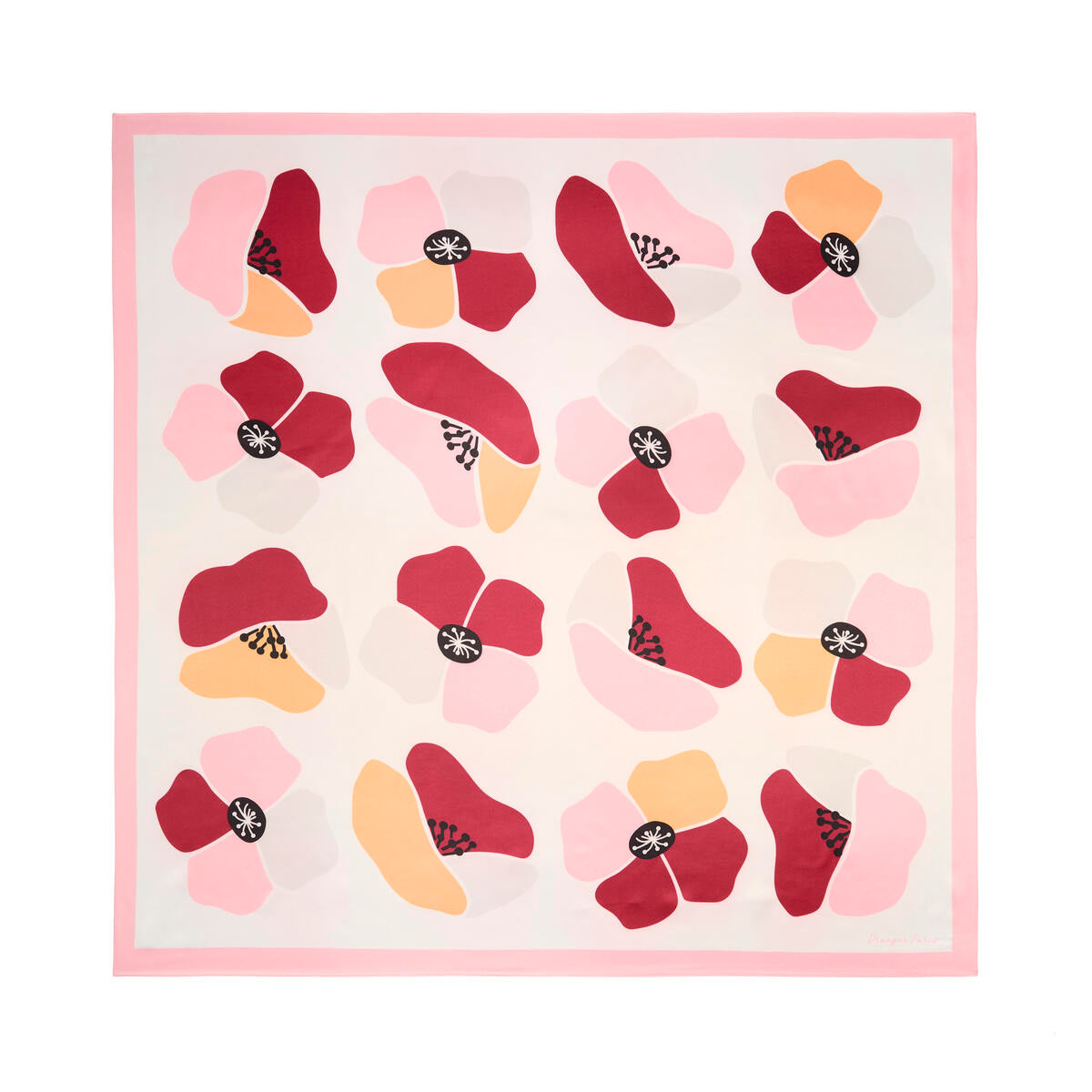 Gran Cuadrado Chic Flores rojo 1