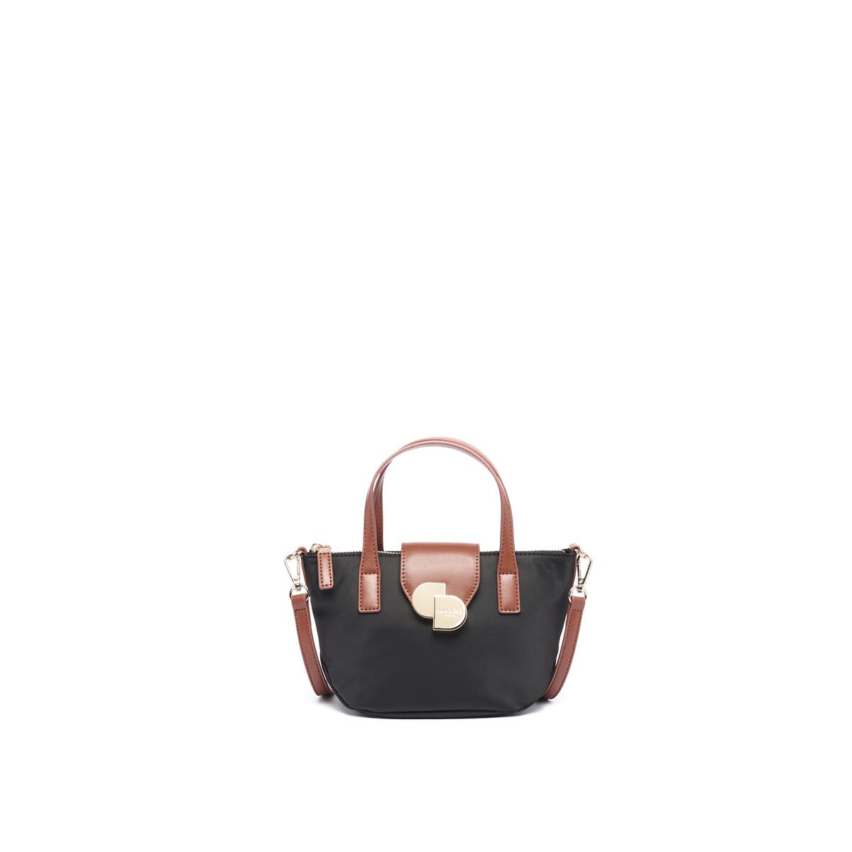 Bolso shopper mini de lona Negro 1