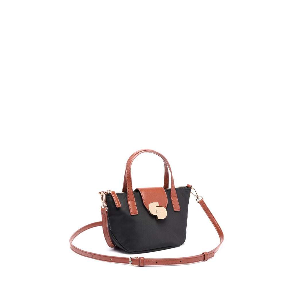 Bolso shopper mini de lona Negro 2