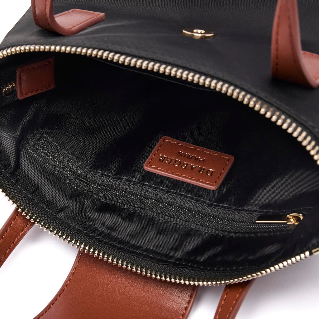 Bolso shopper mini de lona Negro 4