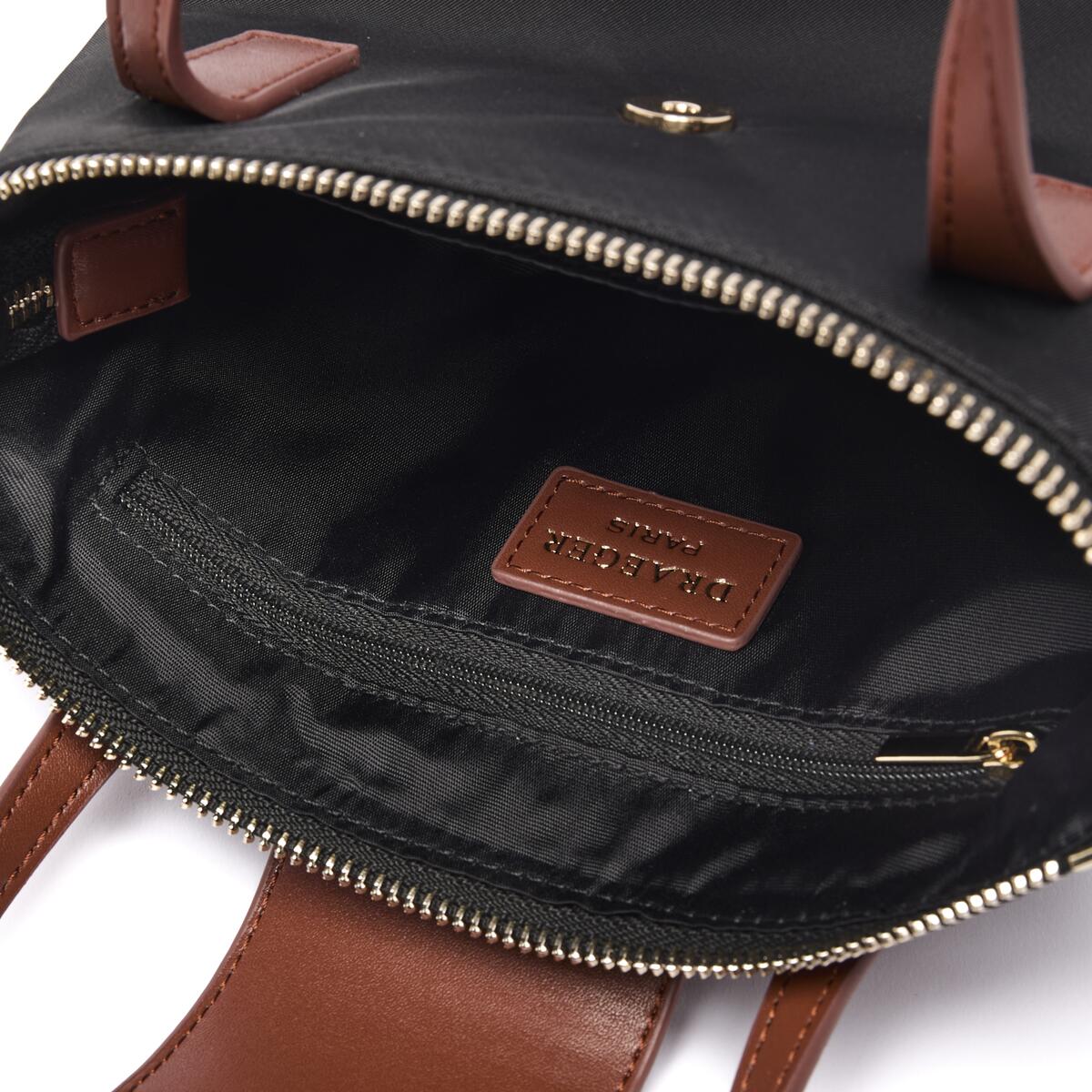 Bolso shopper mini de lona Negro 4
