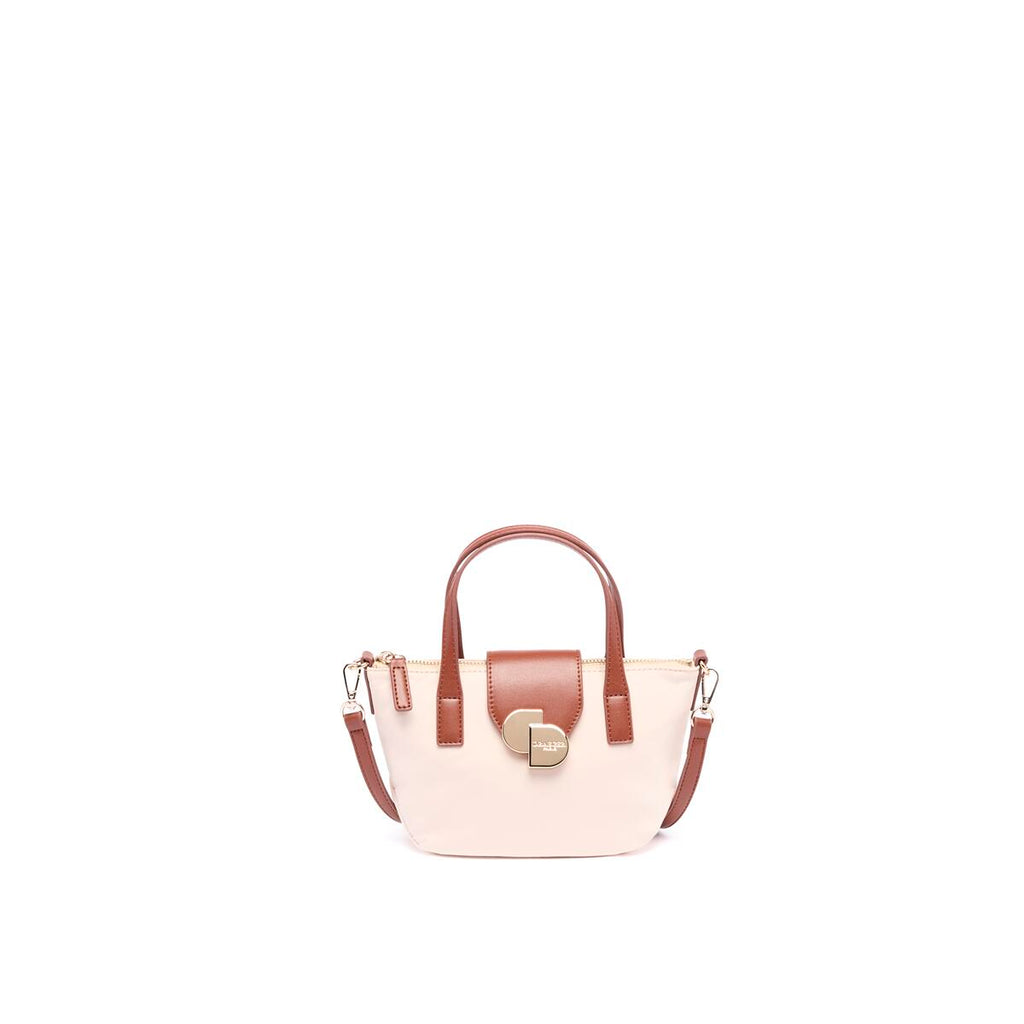 Bolso shopper mini de lona Marfil 1