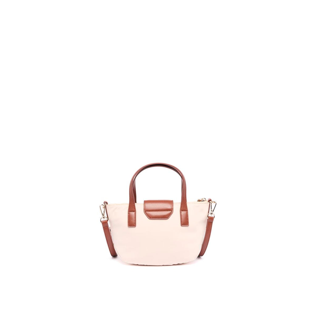 Bolso shopper mini de lona Marfil 3