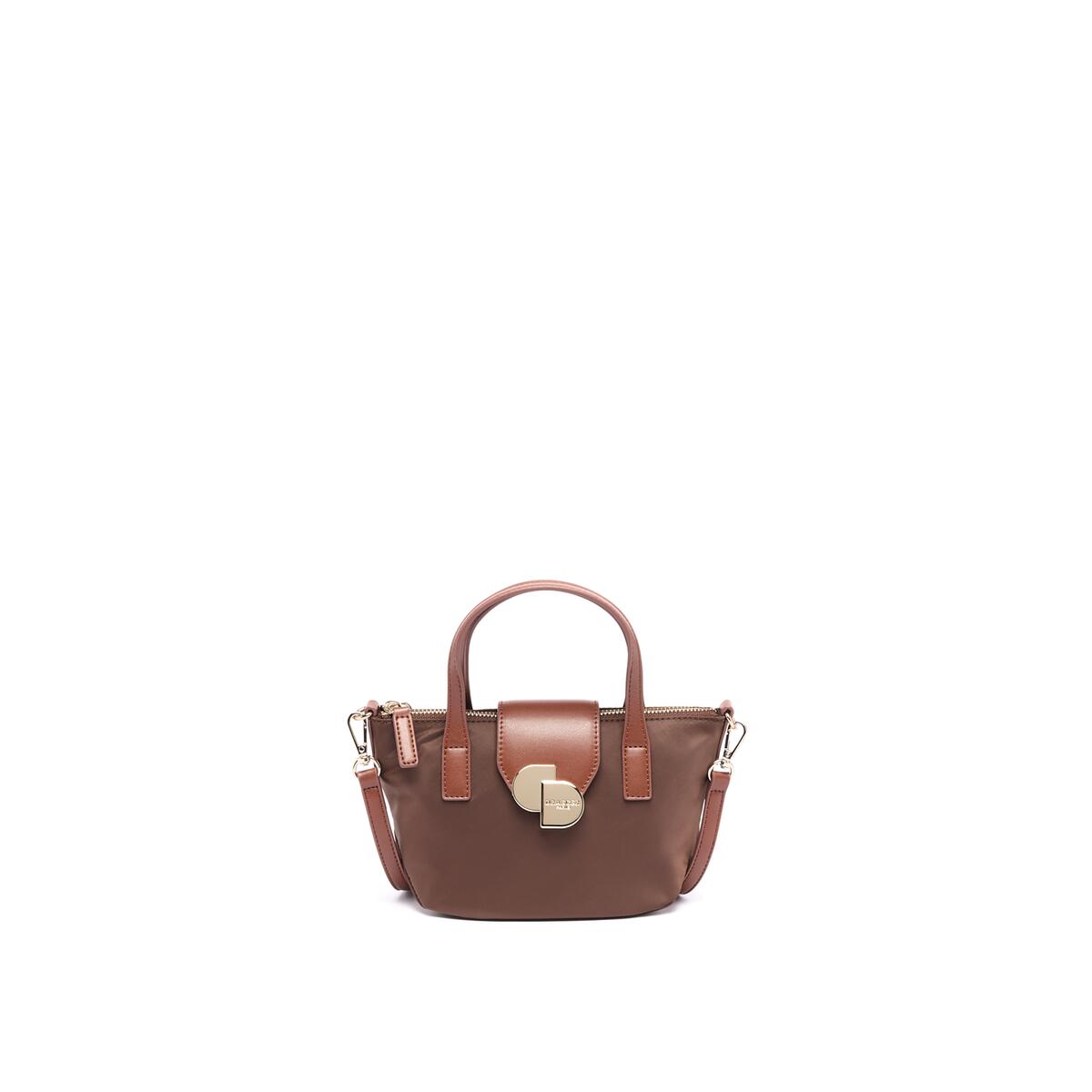 Bolso shopper mini de lona Chocolate 1