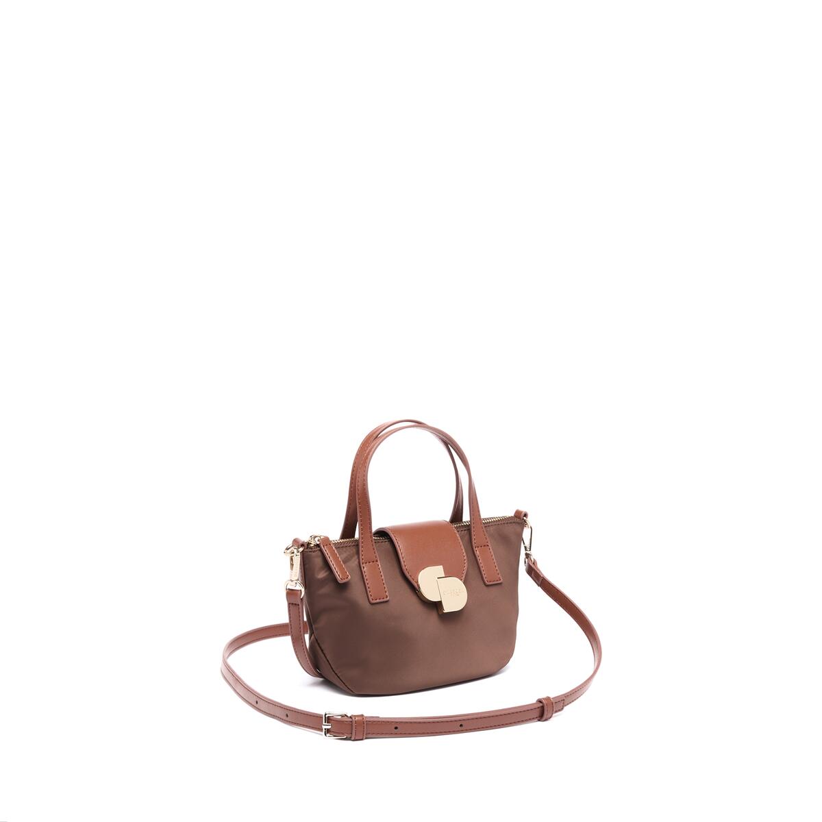 Bolso shopper mini de lona Chocolate 2
