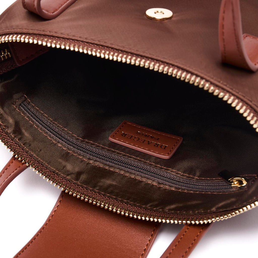 Bolso shopper mini de lona Chocolate 4