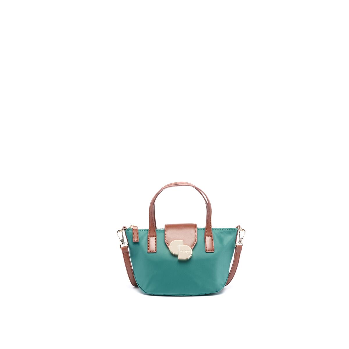 Bolso shopper mini de lona Verde 1