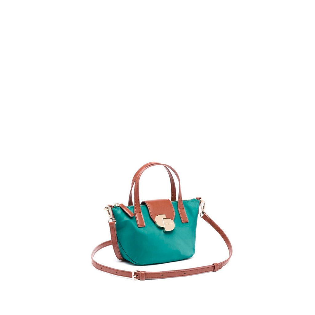 Bolso shopper mini de lona Verde 2