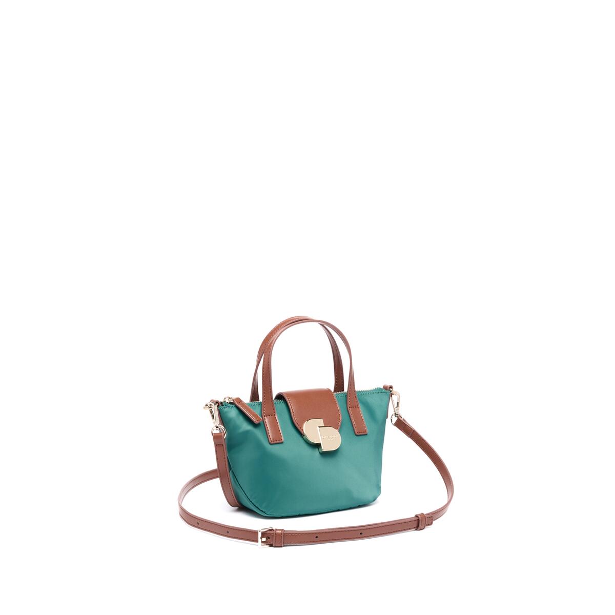 Bolso shopper mini de lona Verde 2