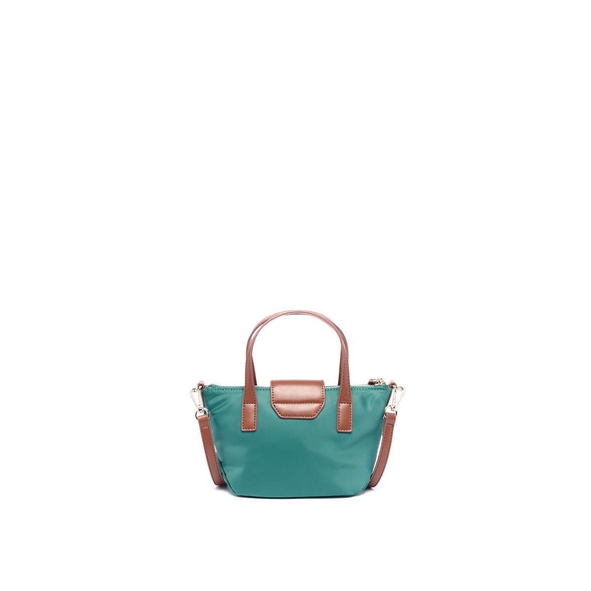 Bolso shopper mini de lona Verde 3