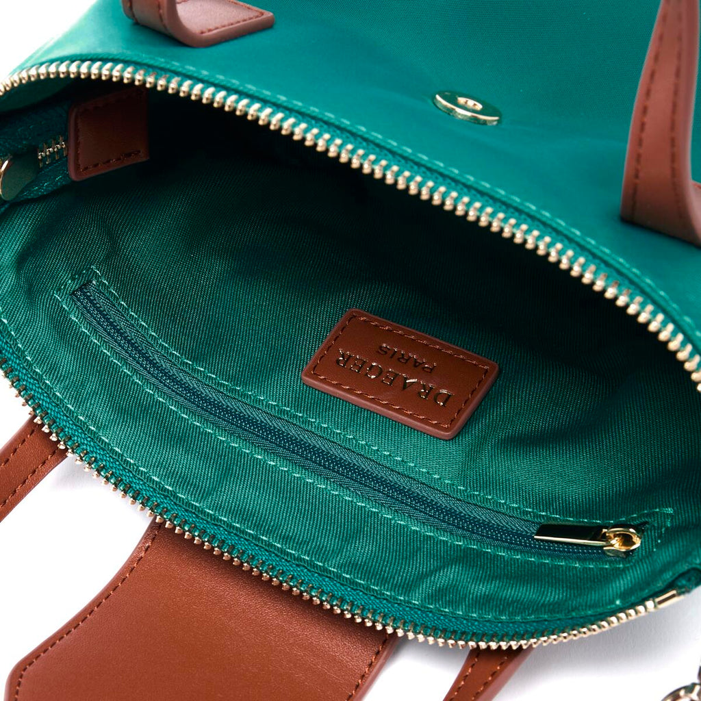 Bolso shopper mini de lona Verde 4