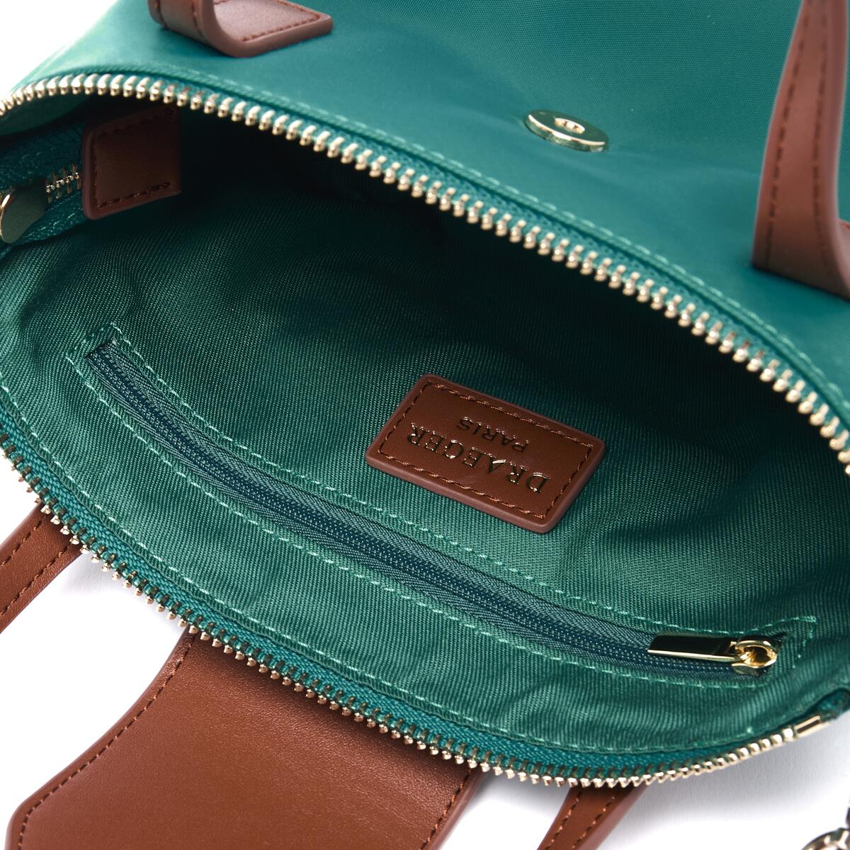 Bolso shopper mini de lona Verde 4