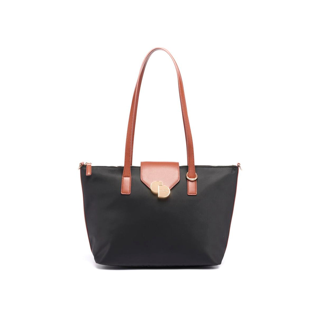 Bolso shopper mediano de lona Negro 1