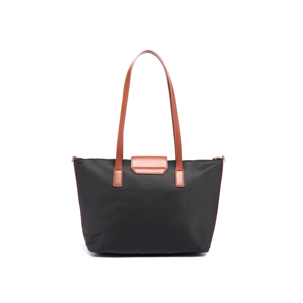 Bolso shopper mediano de lona Negro 3