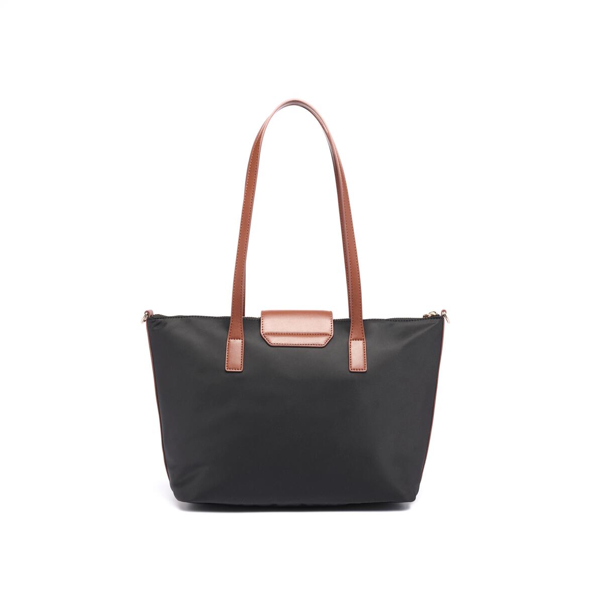 Bolso shopper mediano de lona Negro 3