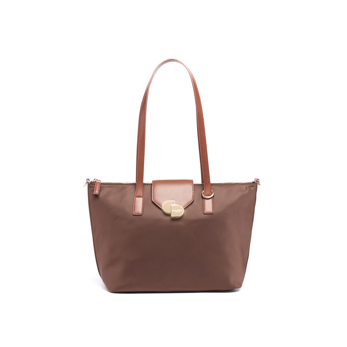 Bolso shopper mediano de lona Chocolate 1