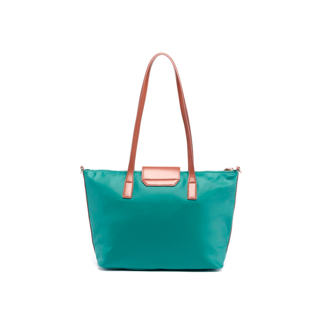 Bolso shopper mediano de lona Verde 3