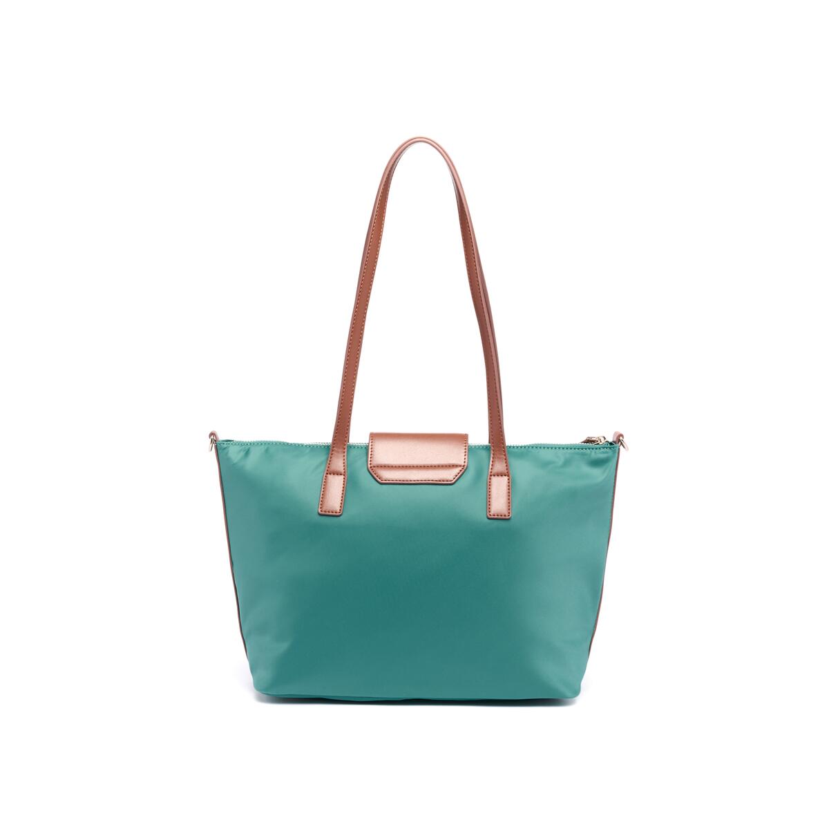 Bolso shopper mediano de lona Verde 3