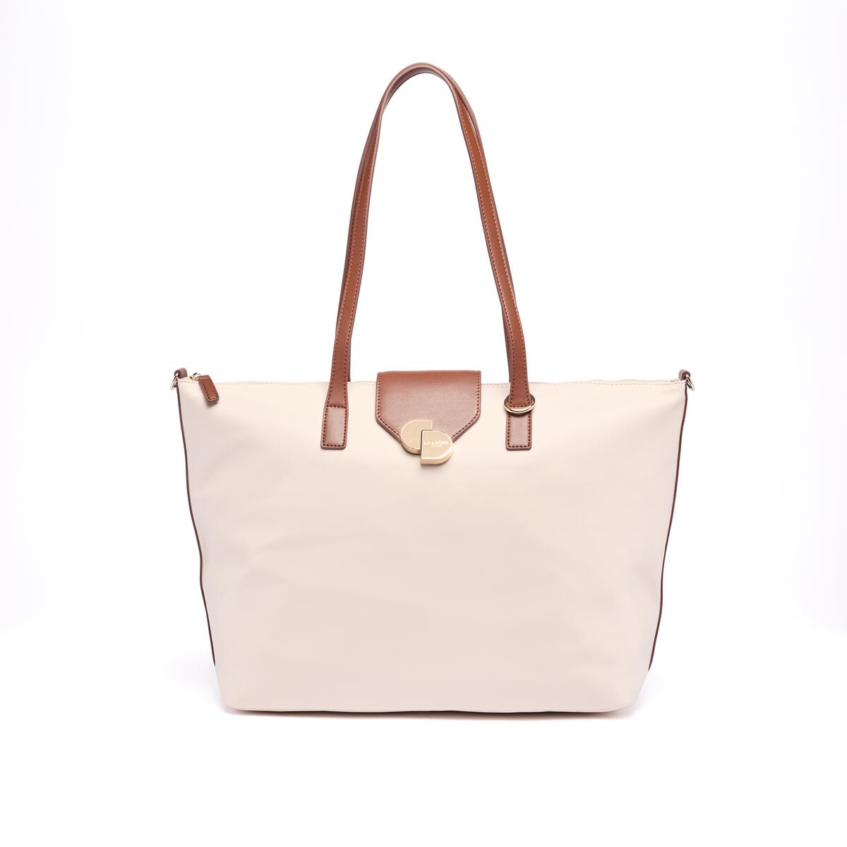 Bolso Shopper de lona Marfil 1