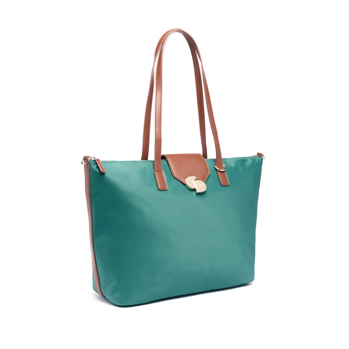 Bolso Shopper de lona Verde 2