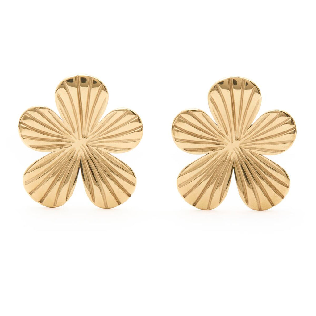 Pendientes Dorados con Flores 1