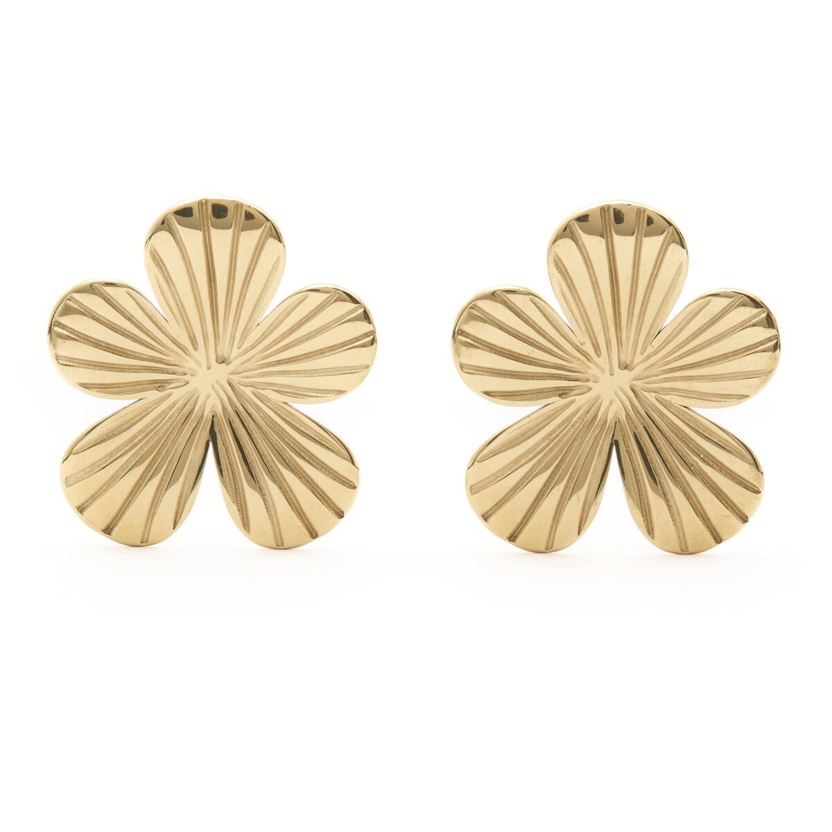 Pendientes Dorados con Flores 1