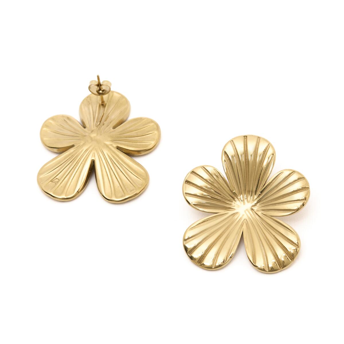Pendientes Dorados con Flores 2