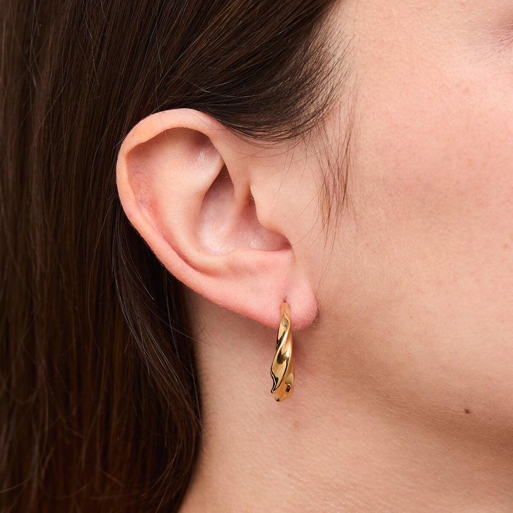Pendientes de Aro Dorados Asimétricos 4
