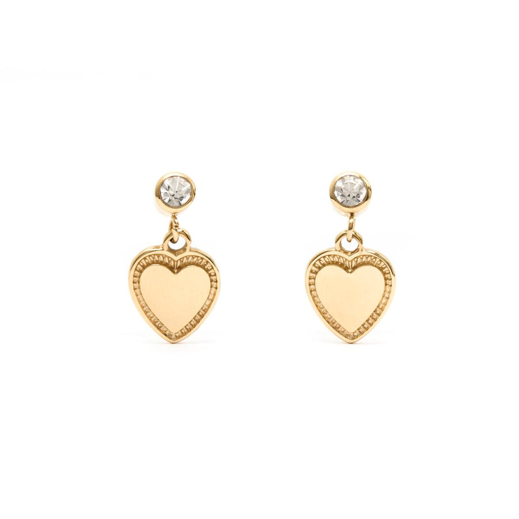 Pendientes Colgantes Dorados con corazones 1