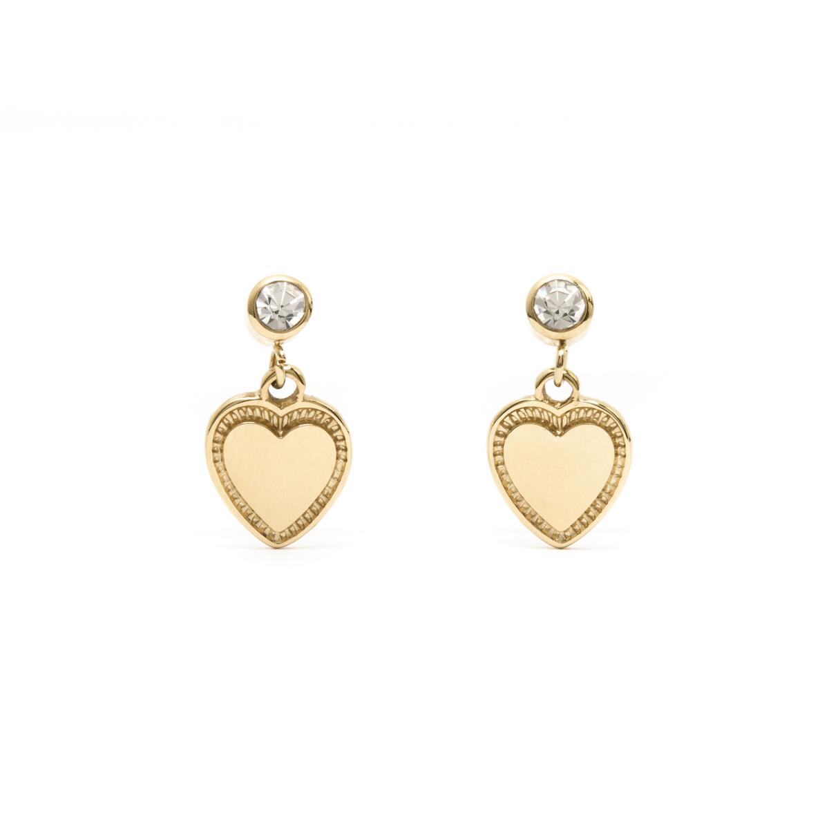 Pendientes Colgantes Dorados con corazones 1
