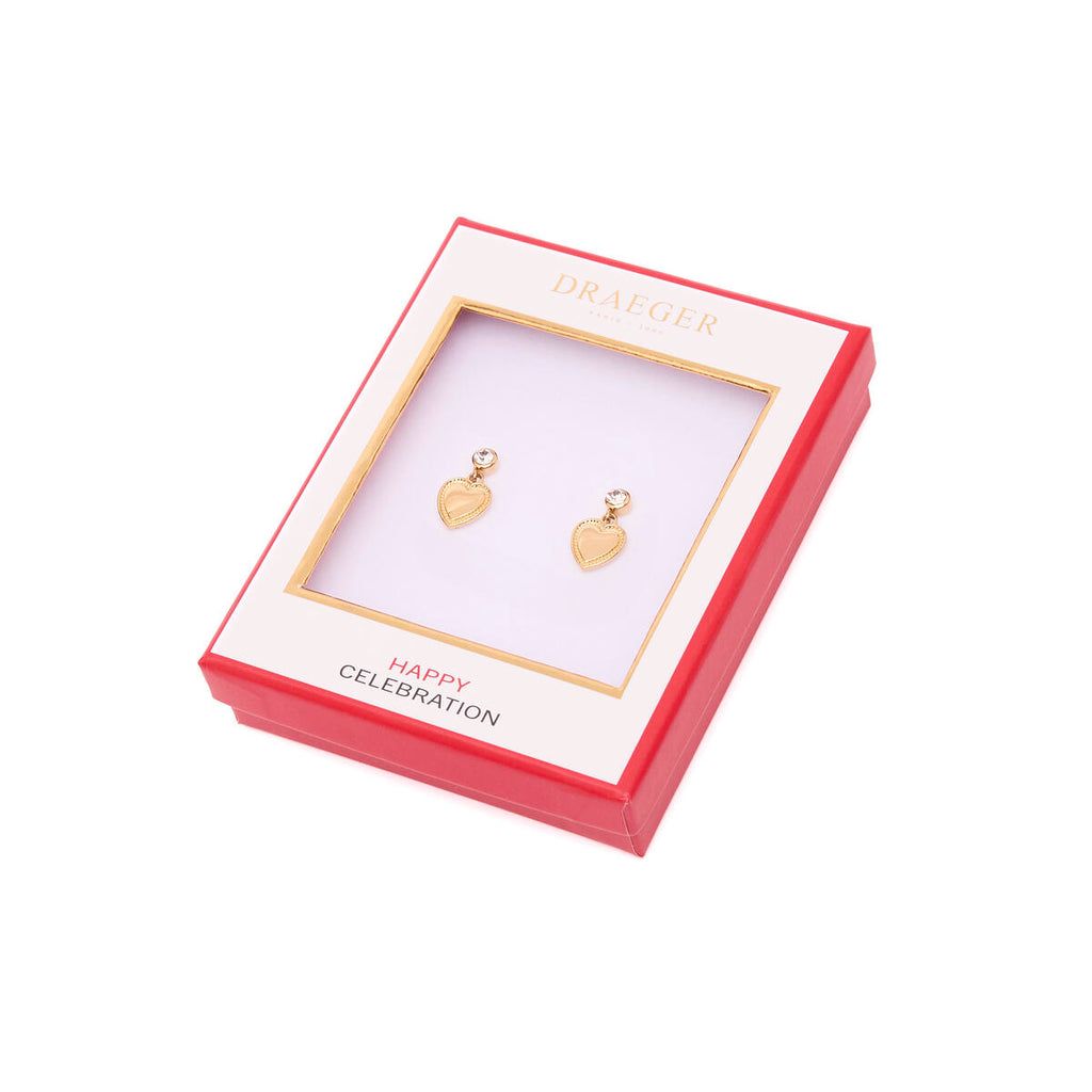Pendientes Colgantes Dorados con corazones 3