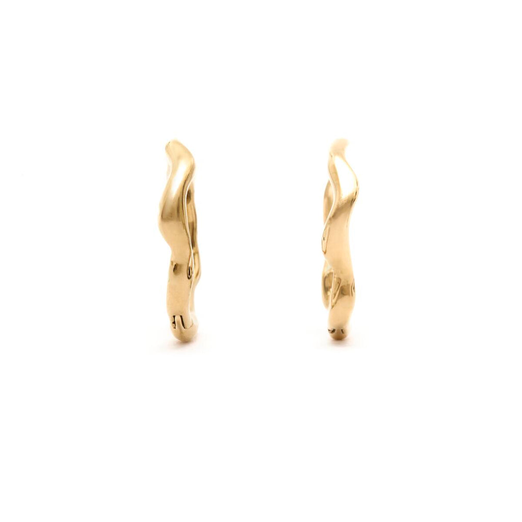 Pendientes de Aro Dorados con Ondas 1