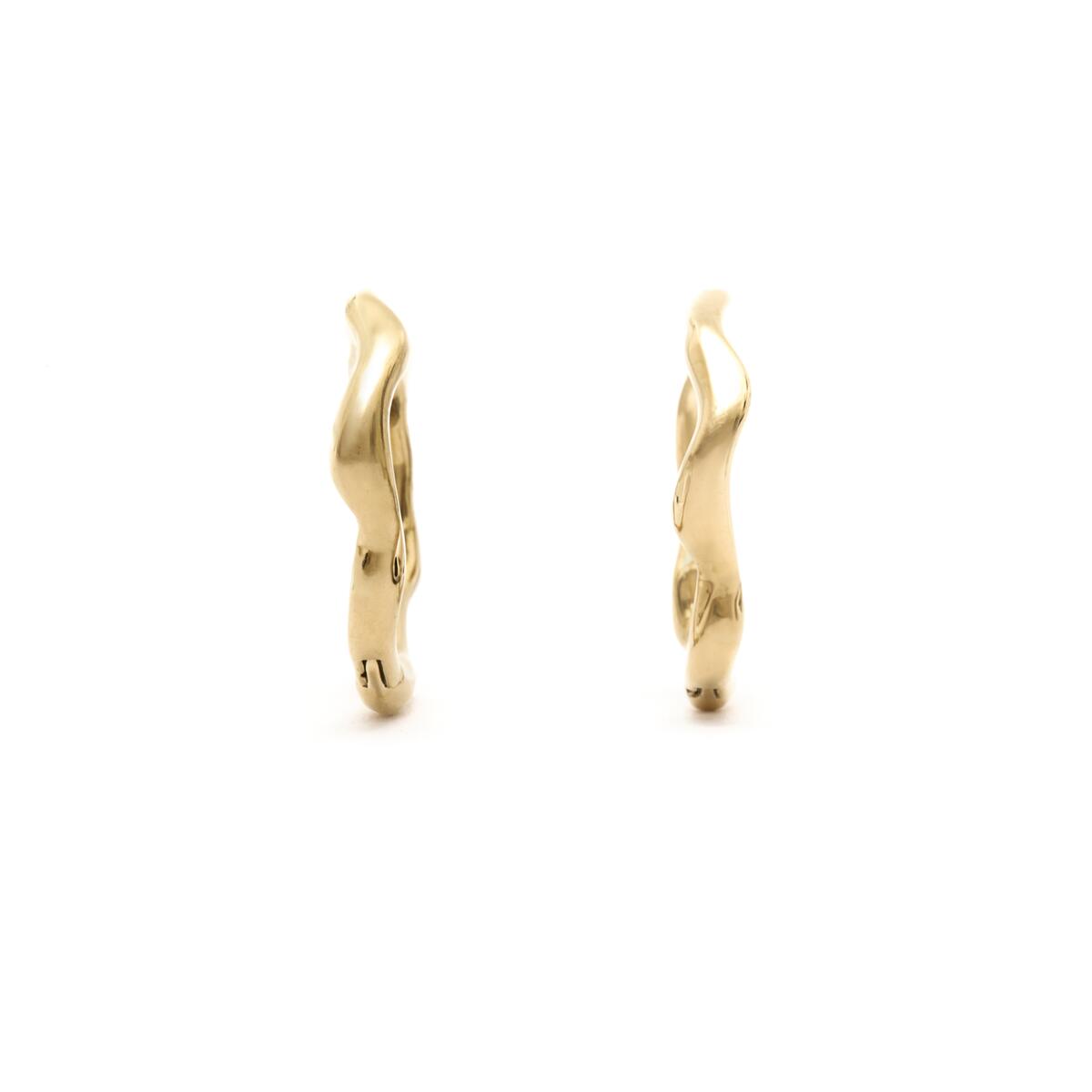 Pendientes de Aro Dorados con Ondas 1