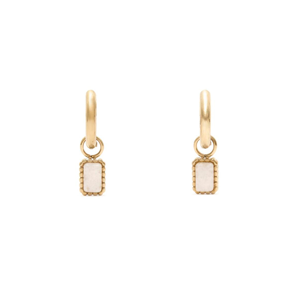 Pendientes Doradas con Piedras Blancas 1
