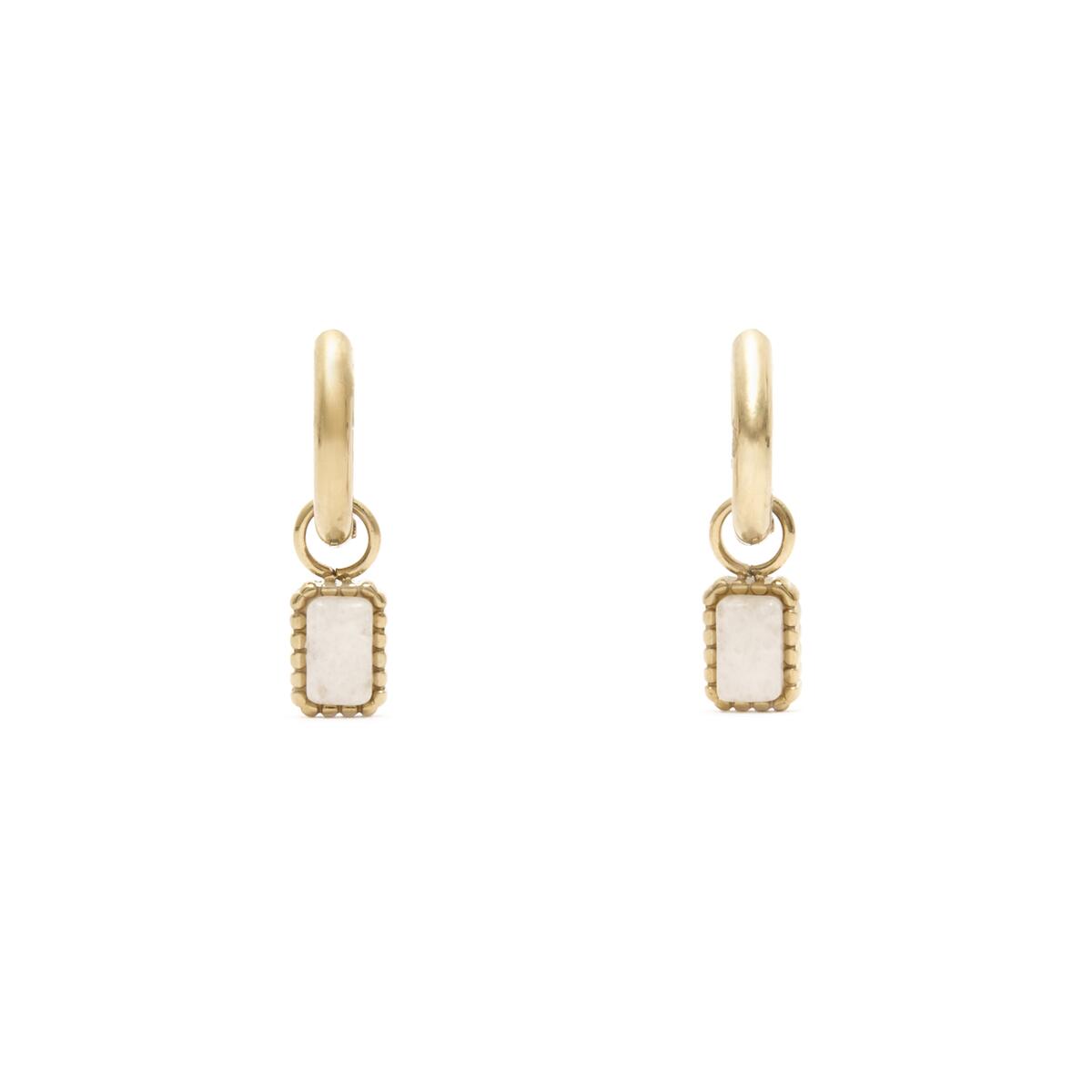 Pendientes Doradas con Piedras Blancas 1