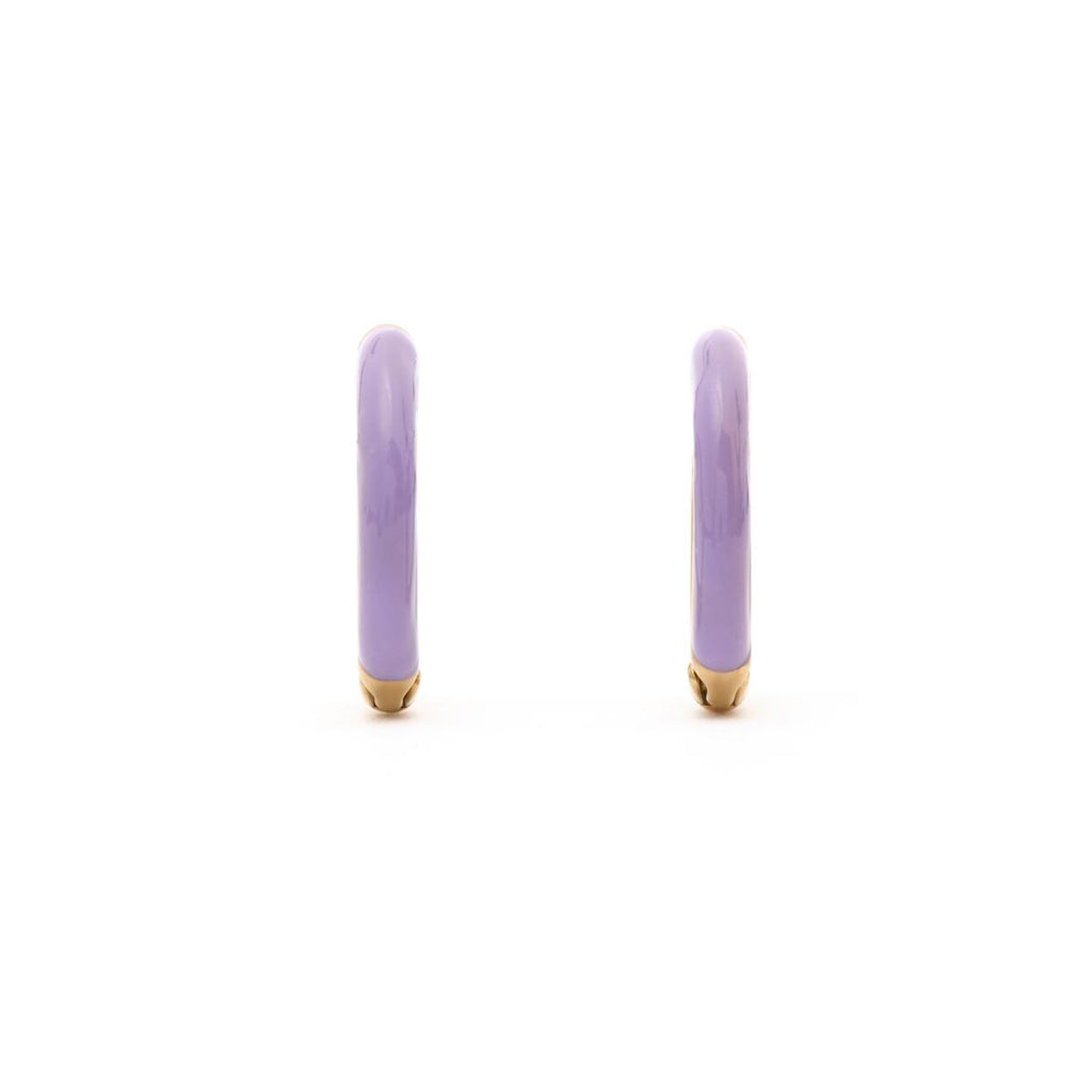 Pendientes de Aro Dorados con Esmalte Púrpura 1