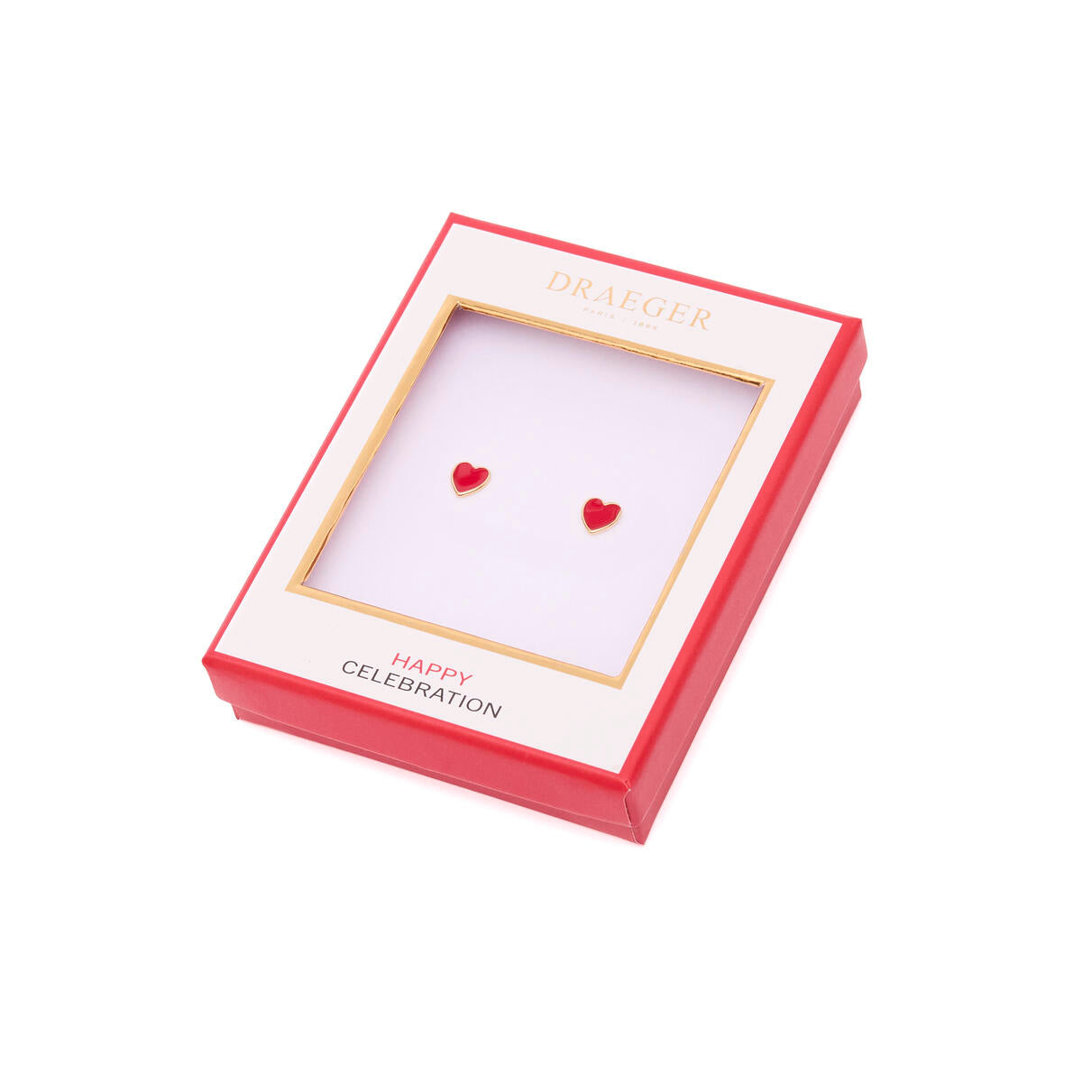 Pendientes Dorados con Corazones Rojos 3