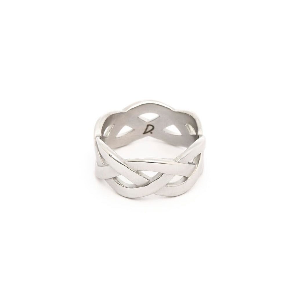 Anillo Plateado Entrelazado 1