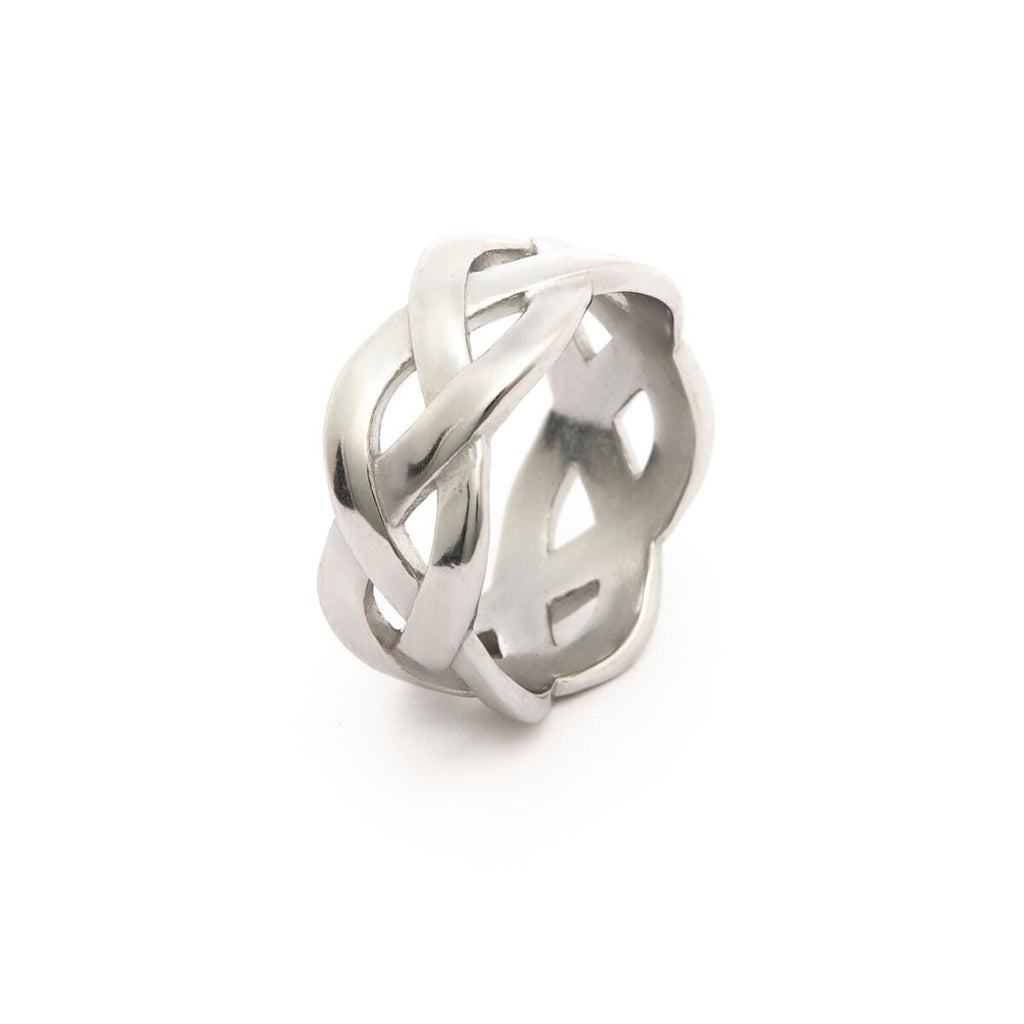 Anillo Plateado Entrelazado 2