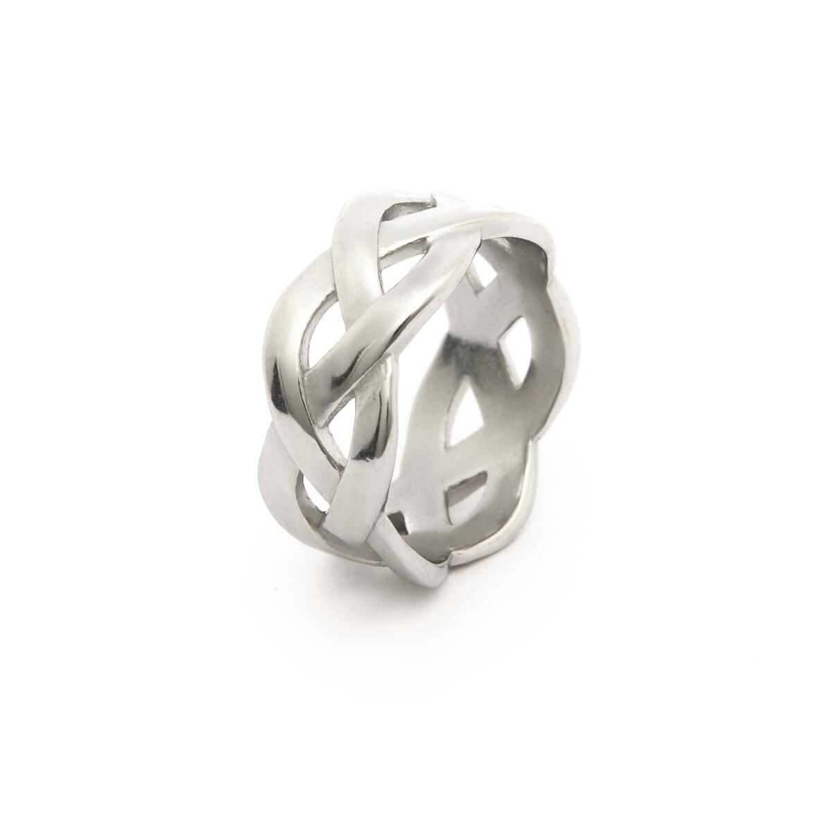 Anillo Plateado Entrelazado 2