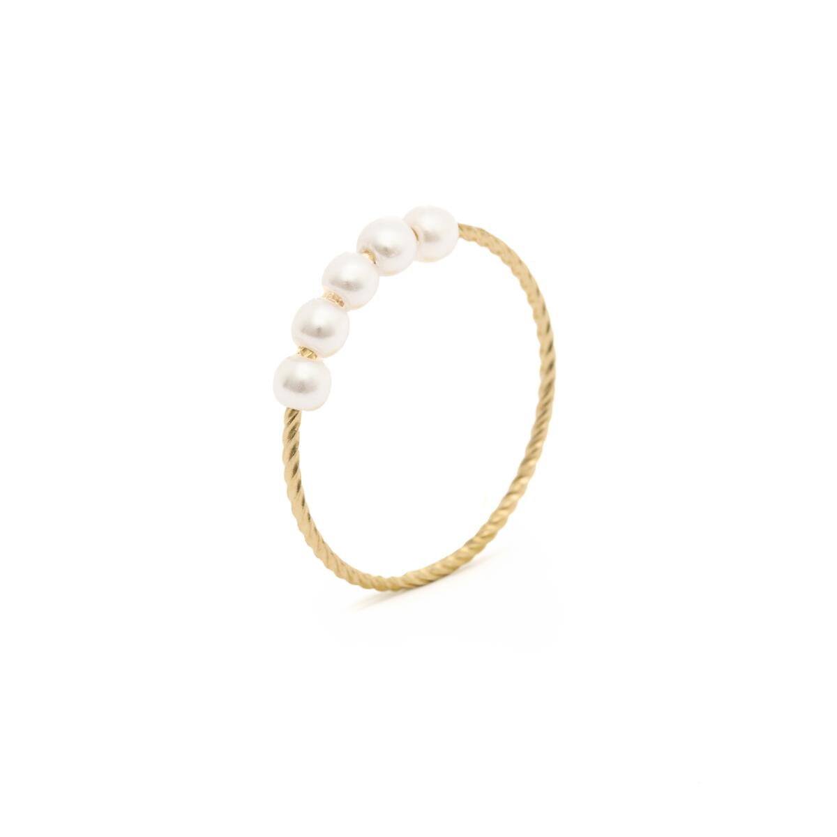 Anillo Dorado con Perlas 2