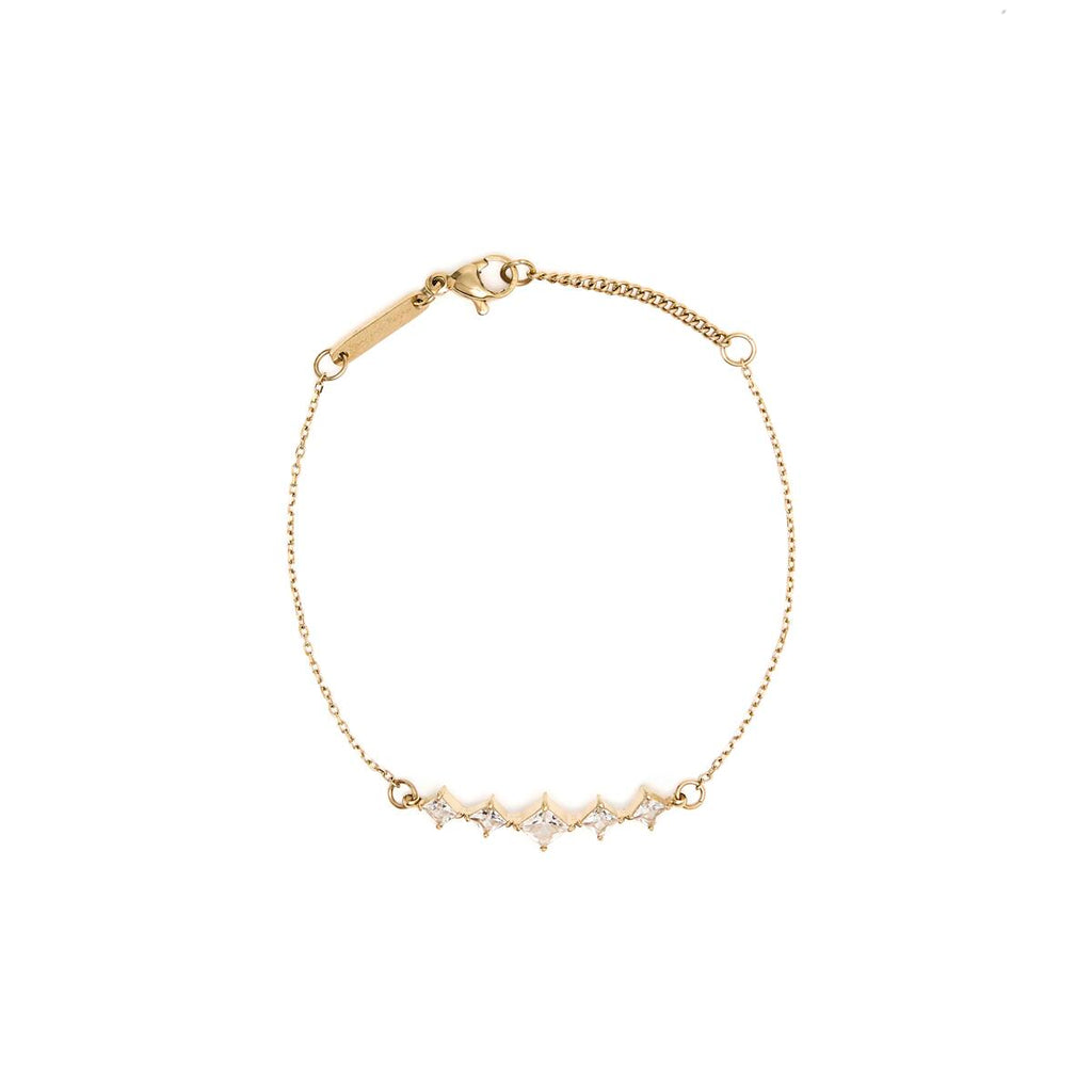 Pulsera Dorada con Pasador de Piedras 1