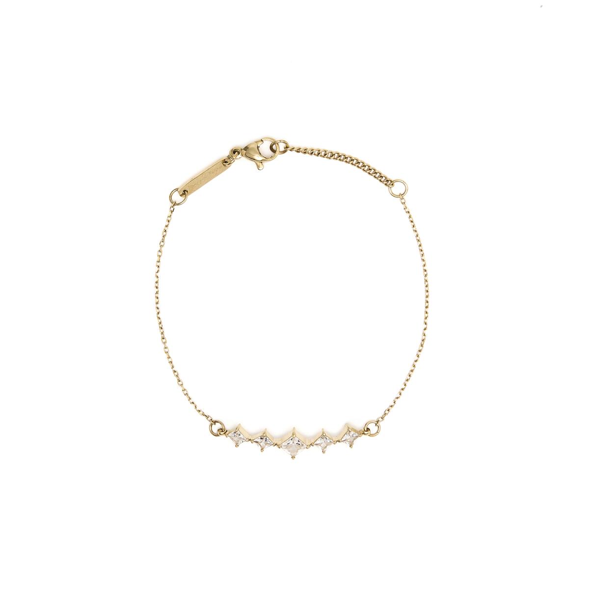Pulsera Dorada con Pasador de Piedras 1