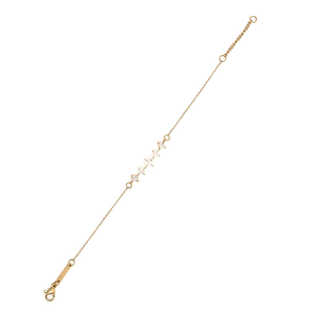 Pulsera Dorada con Pasador de Piedras 2