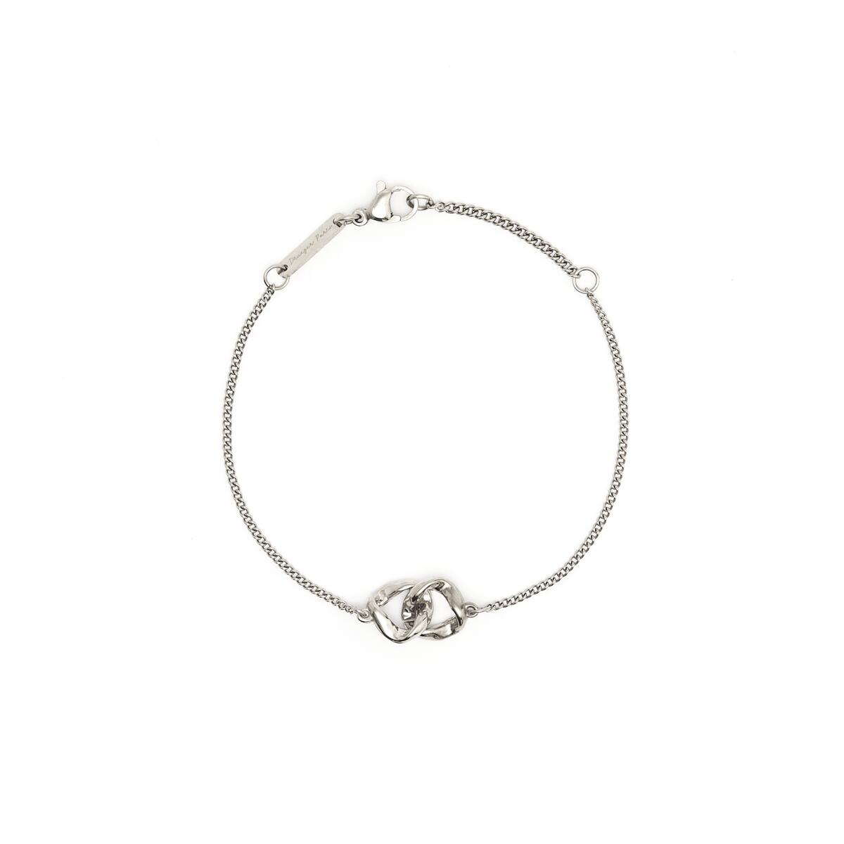 Pulsera Plateada con Anillos Entrelazados 1